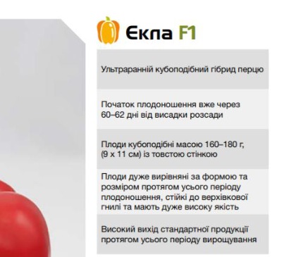 25202 Перець солодкий Екла F1  